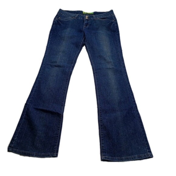 L2 Jeanswear Denim - L2 Jeanswear Womens Blue Denim Embroidered Pocket Stretch Jeans Size 5